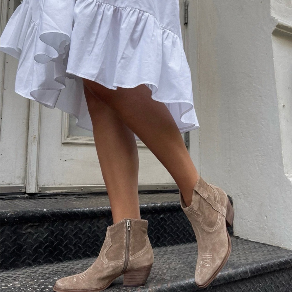 DOLCE VITA Silma Western Booties in Truffle Shade - Picture 2 of 15